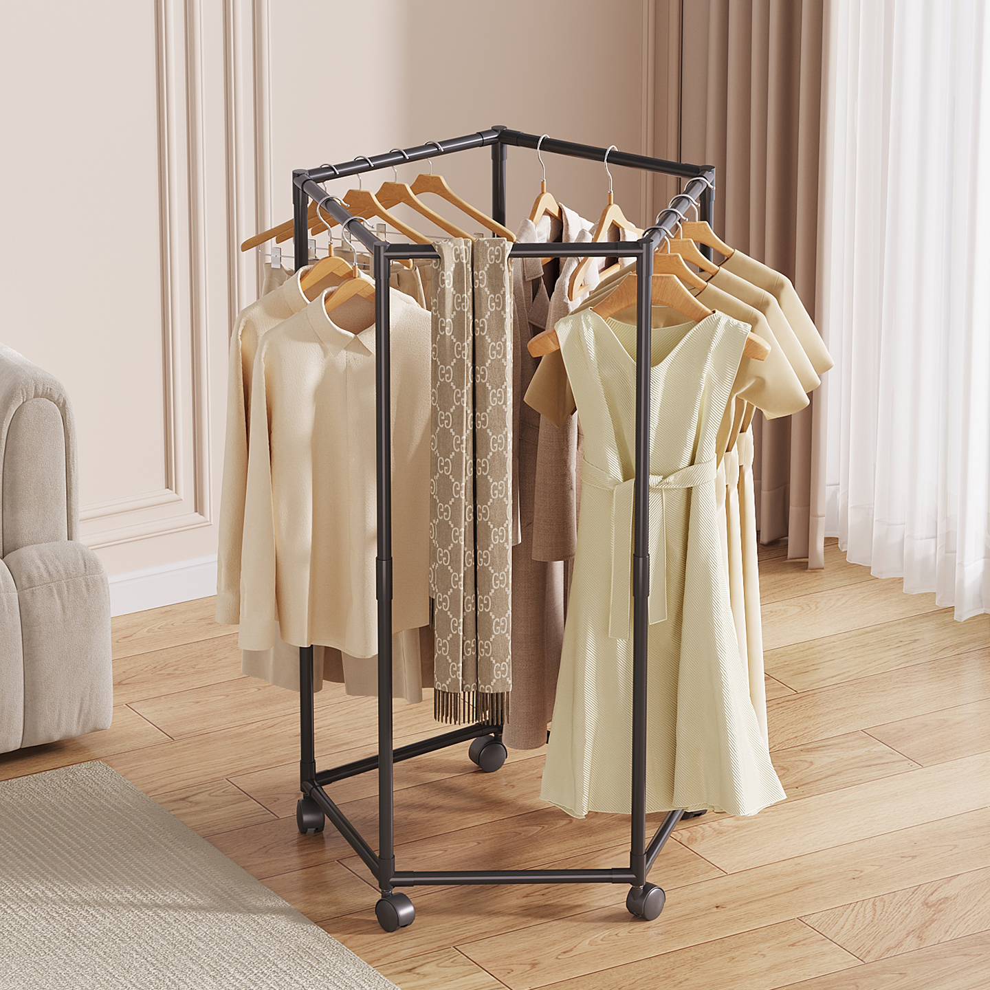 【多边形挂衣架】大容量收纳