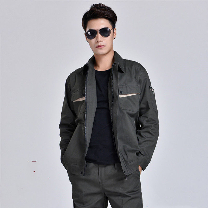 纯棉工作服男上装劳保服套装男厂服电焊工服汽修服工服定做加logo