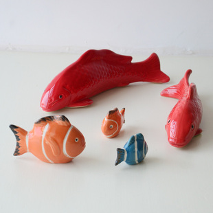 景德镇海底总动员陶瓷鱼缸玩物 动漫可爱水中可漂浮装饰物造景物