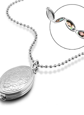 微微妮男女纯银可放四张相片吊坠