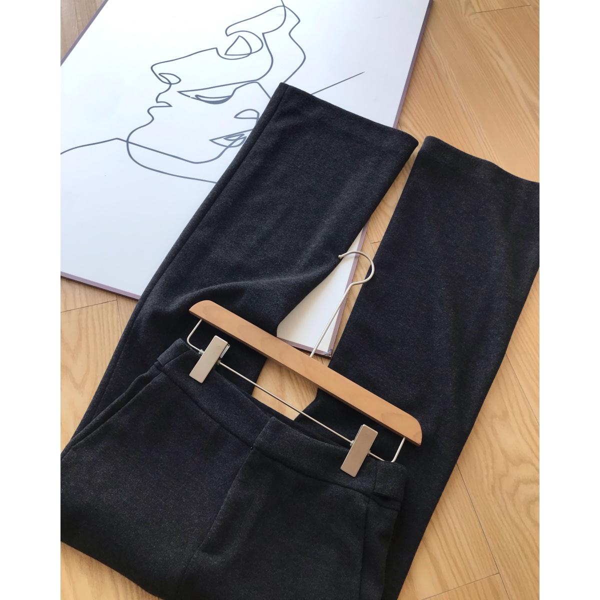 来自Ep~ 微含羊毛  软糯垂坠 高腰显瘦微喇毛呢裤小黑裤女秋冬