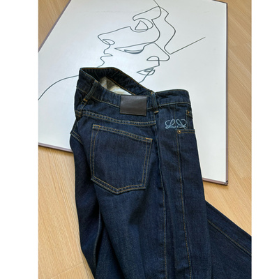 奢~！！ 私服自荐  版型一绝  原色松弛高腰全棉弯刀阔腿牛仔裤女