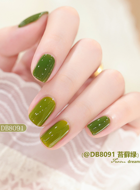 2025新款绿色指甲油免烤无味水性显白牛油果绿墨绿快干持久不可剥