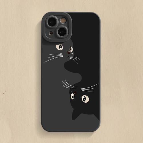 重影小猫 iPhone16promax手机壳苹果15套14创意13卡通12新款11适用xr小米15华为mate60pro全包荣耀magic6软壳