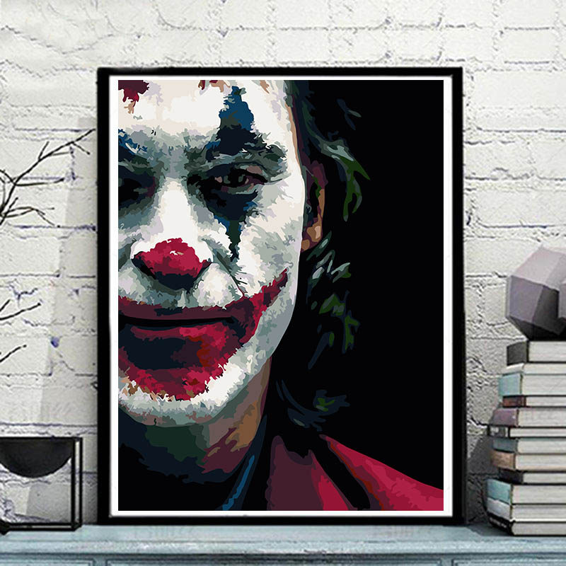 数字油画diy人物小丑希斯莱杰手工绘油彩画填充减压客厅装饰挂画