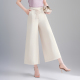 抽绳显瘦垂感通勤裙裤 新款 米白色宽松 女2026夏季 高腰九分阔腿裙裤