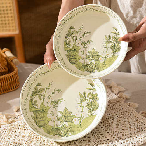 幸福铃兰花碗碟套装家用陶瓷餐具
