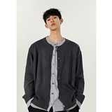 设计师款假两件韩风针织开衫XZ507-1ZC7008P75大货备抖音品质，男装针织衫/毛衣，星座507-1