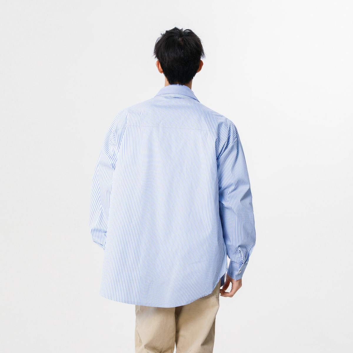 25设计师假两件潮韩风条纹衬衫外套XZ507-1CS1071P60抖音品质,男装衬衫,星座507-1