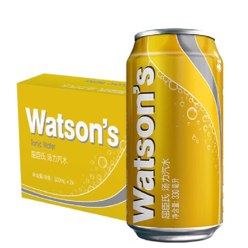 屈臣氏(watsons)苏打汽水 汤力风味330ml*24罐气泡水饮料整箱