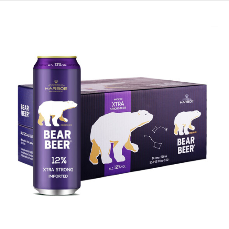 豪铂熊（BearBeer）12°浓烈啤酒500ml*24听 整箱装 德国进口