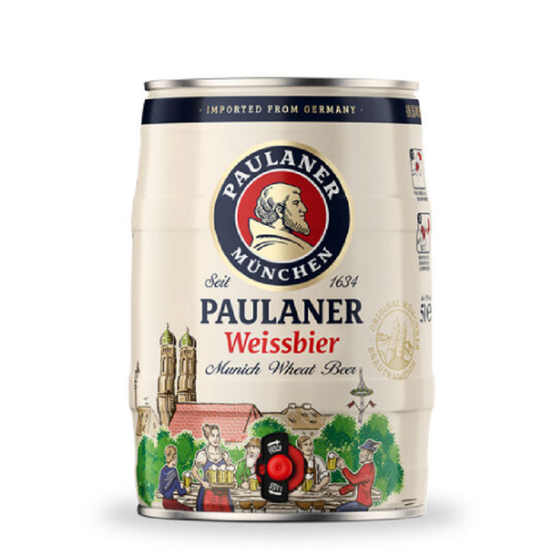 保拉纳（PAULANER）酵母型小麦白啤酒 5L*1桶装德国进口