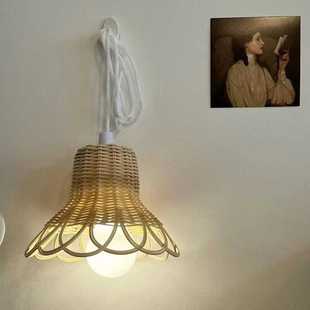 ins藤编灯幼儿园手工编织诧季风儿童房帐篷装饰节日活动仪式感