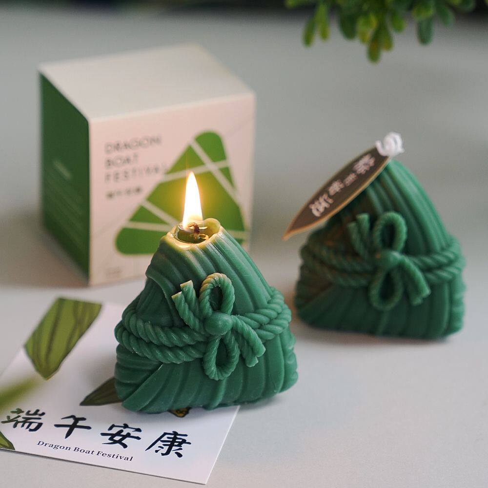 蝴蝶结绿粽子创意香薰小众蜡烛安康纪念日香氛礼物烛台摆件氛围感