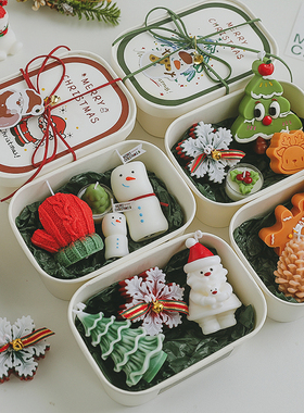 马年伴手礼ins风礼物2026新款创意手工雪人手套圣诞礼盒香薰蜡烛