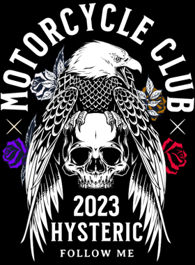 放意肆志HYSTERICUNLIMITED定制圆领短袖240克数码直喷工艺T恤