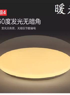 LED吸顶灯圆形白色超薄灯罩12W18W24W36W48W黄光暖光白光三色包邮