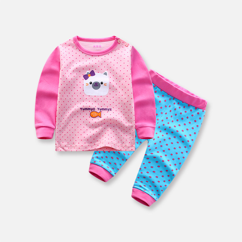 CHILDRENS UNDERWEAR SET COTTON BABY AUTUMN CLOTHES LONG TROUSERS BOYS TWO-PIECE GIRLS HOME CLOTHES BABY SPRING AND AUTUMN CLOTHES