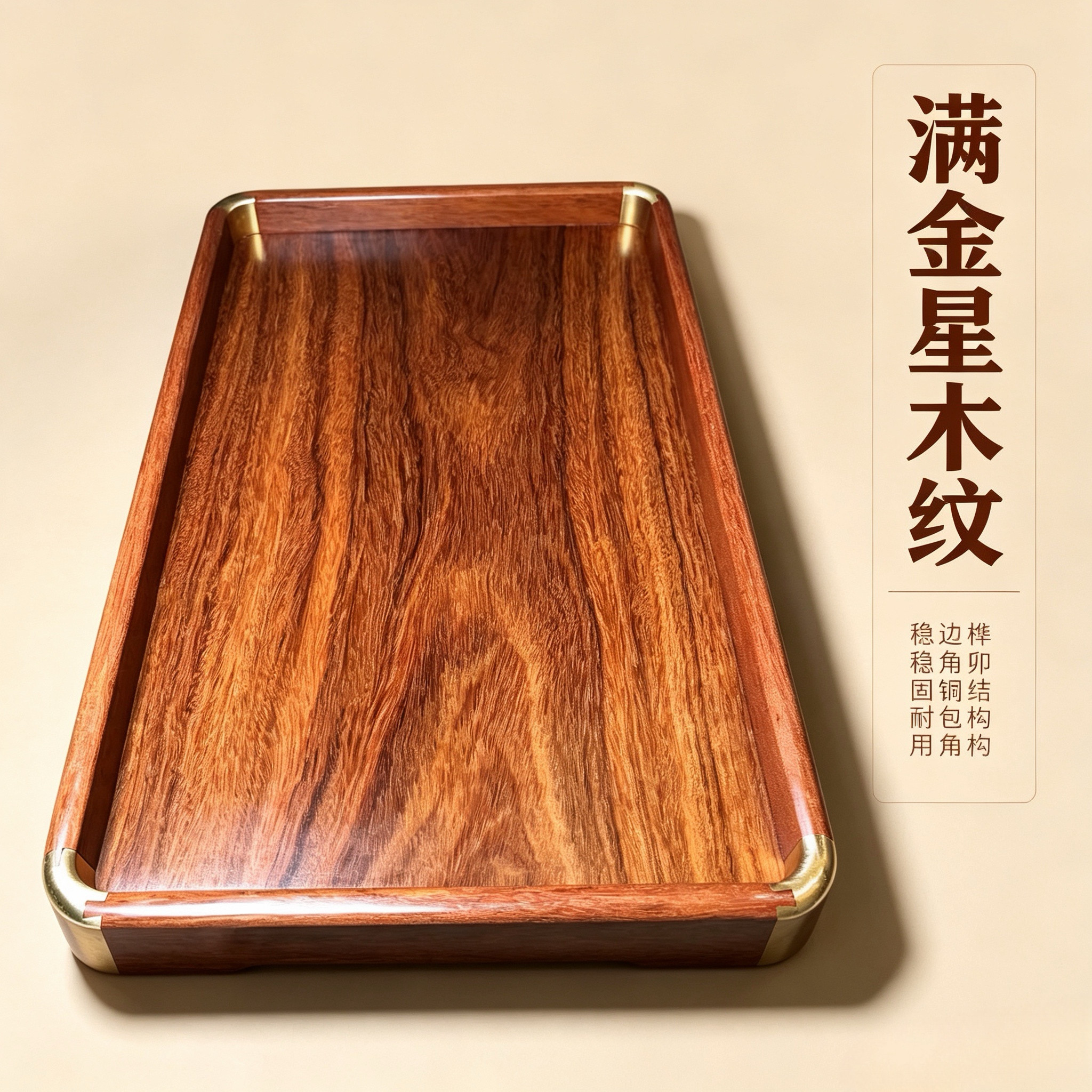 黄金紫檀木爆满金星老料茶盘收纳盘开茶醒茶盘 果盘 干泡台 茶海
