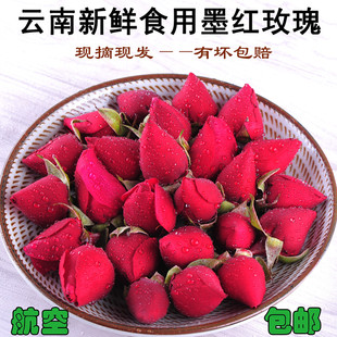 2026年云南食用玫瑰鲜花苞墨红玫瑰花花蕾新鲜食用鲜花非花瓣1斤