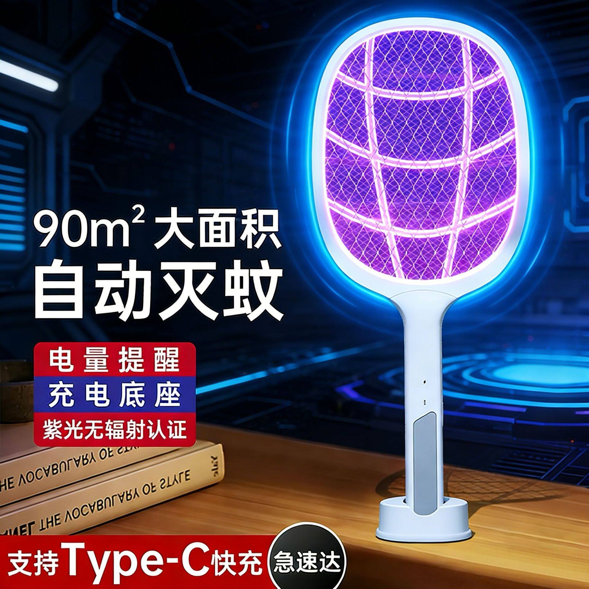 电蛟拍全自动款折叠灭蚊灯自动诱蚊家用充电锂电池强力二合一灭