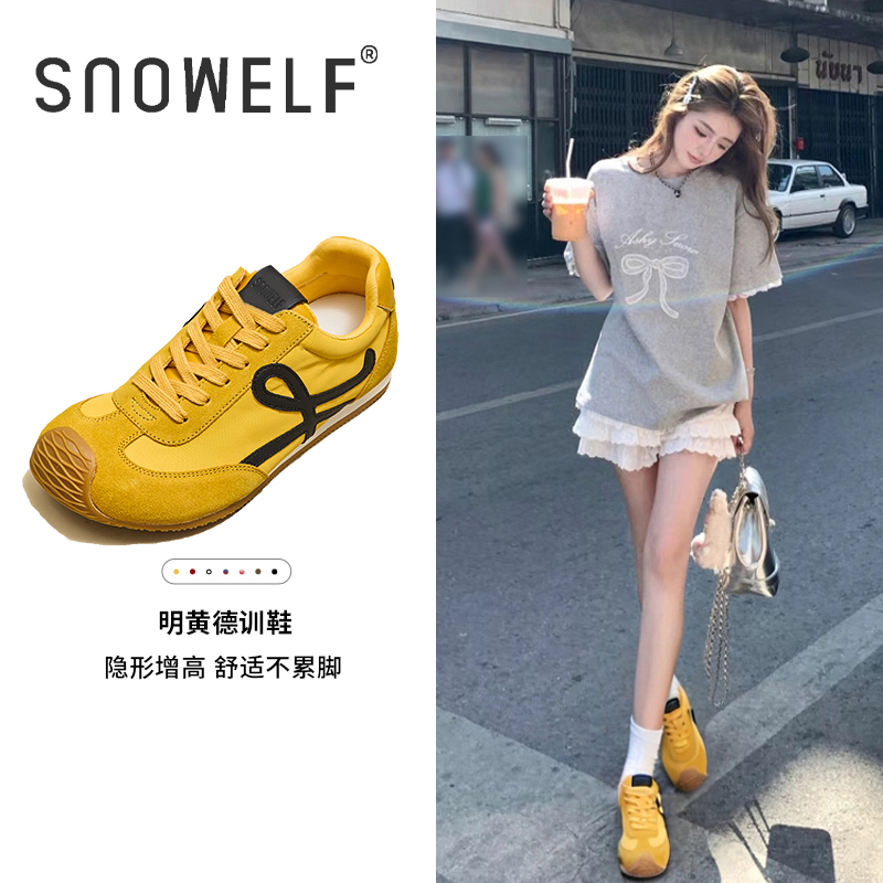 snowelf~黄色芭蕾厚底德训鞋