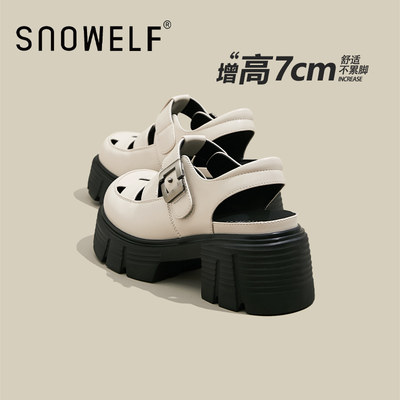 snowelf厚底凉鞋增高休闲