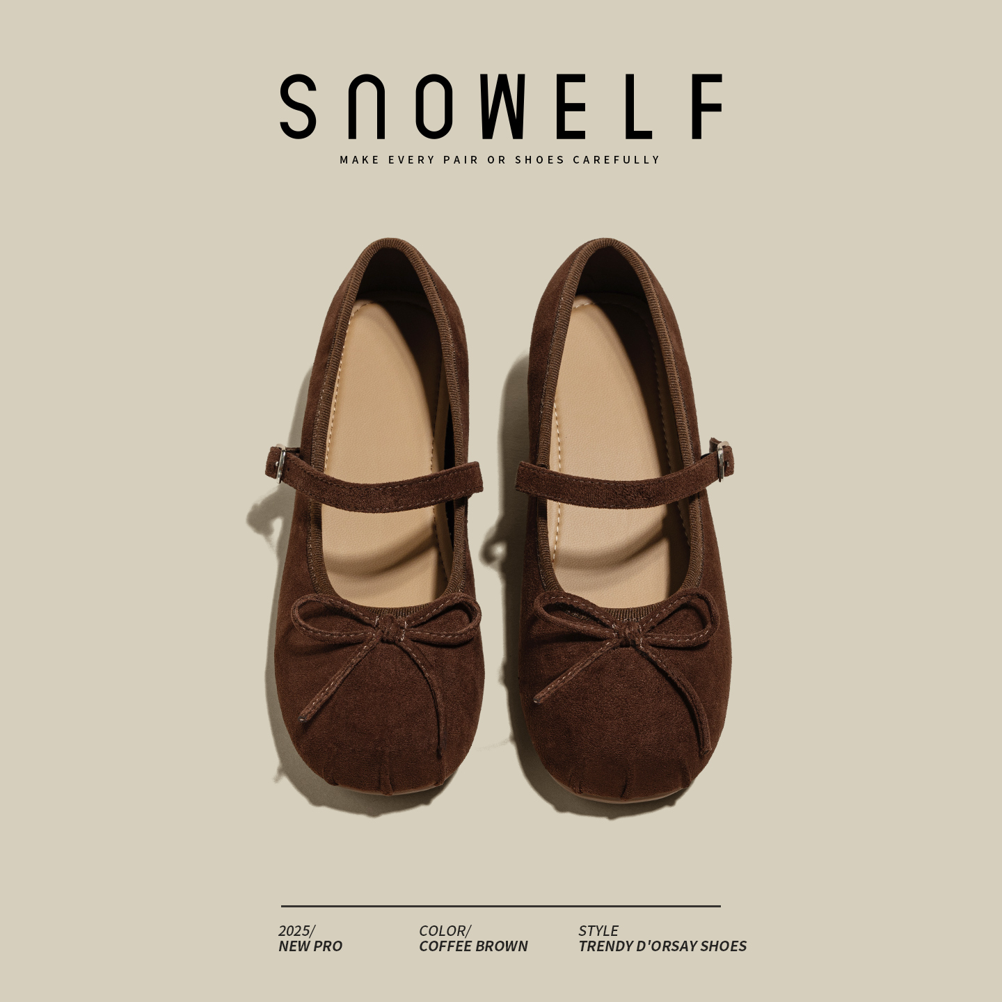 SNOWELF【复古咖色玛丽珍单鞋】