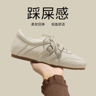 厚底小白鞋女款2026新款春季女鞋白色鞋子玛丽珍单鞋内增高小皮鞋