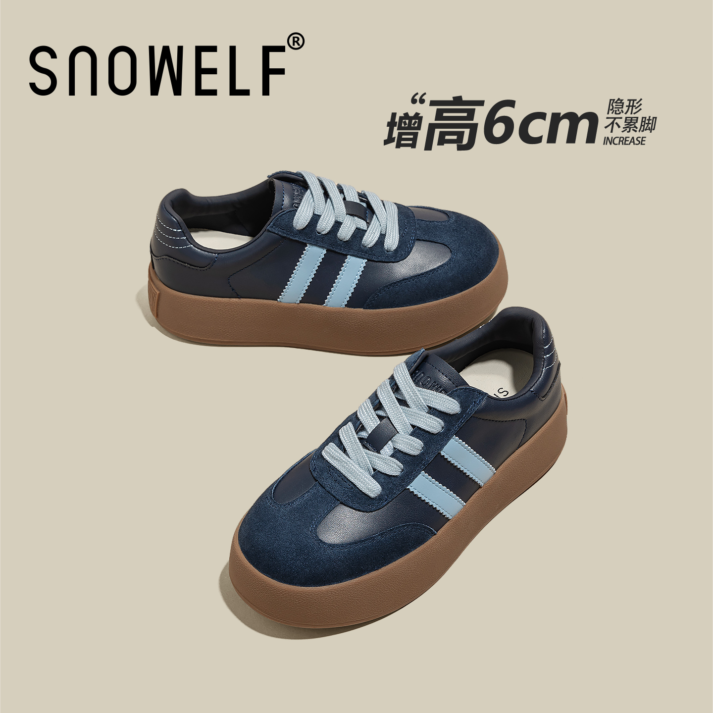 snowelf透气板鞋女款爆款式加绒