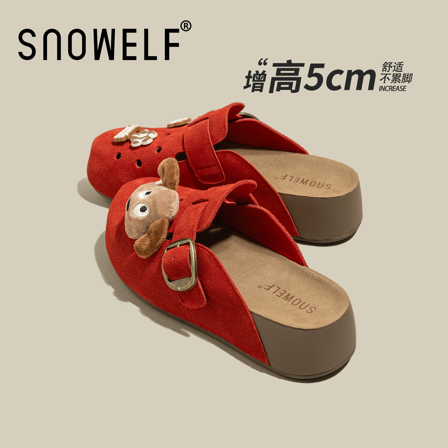 女士厚底凉鞋女款2026新款夏季外穿增高女鞋软底不累脚绝美勃肯鞋