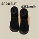 东北松糕底加厚棉鞋 黑色加绒短筒厚底雪地靴内增高女2025冬季 新款