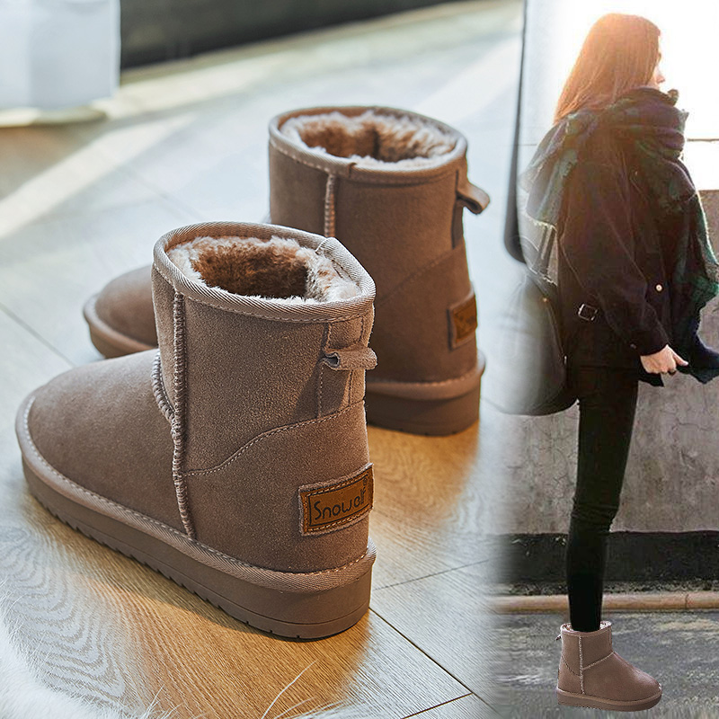 短筒防水内增高加绒加厚保暖棉鞋