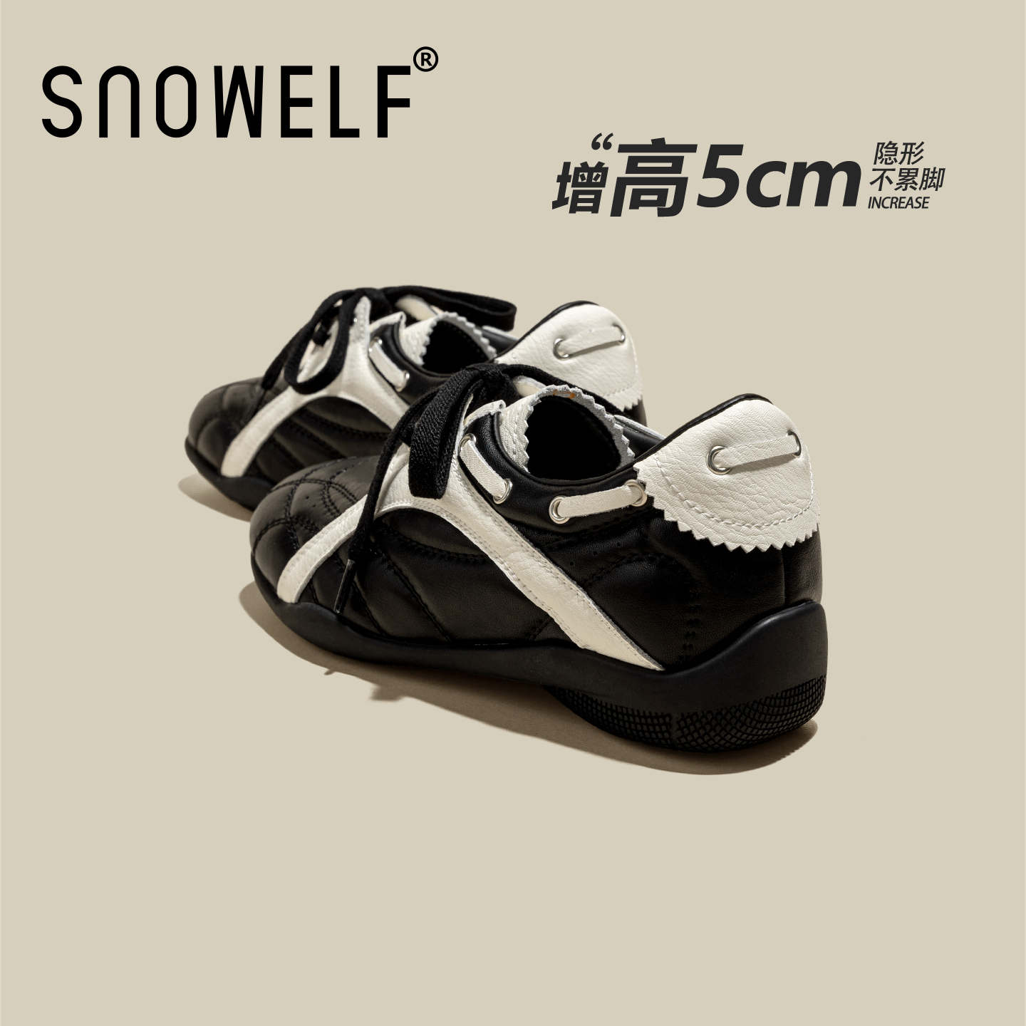 snowelf~黑色运动休闲玛丽珍单鞋