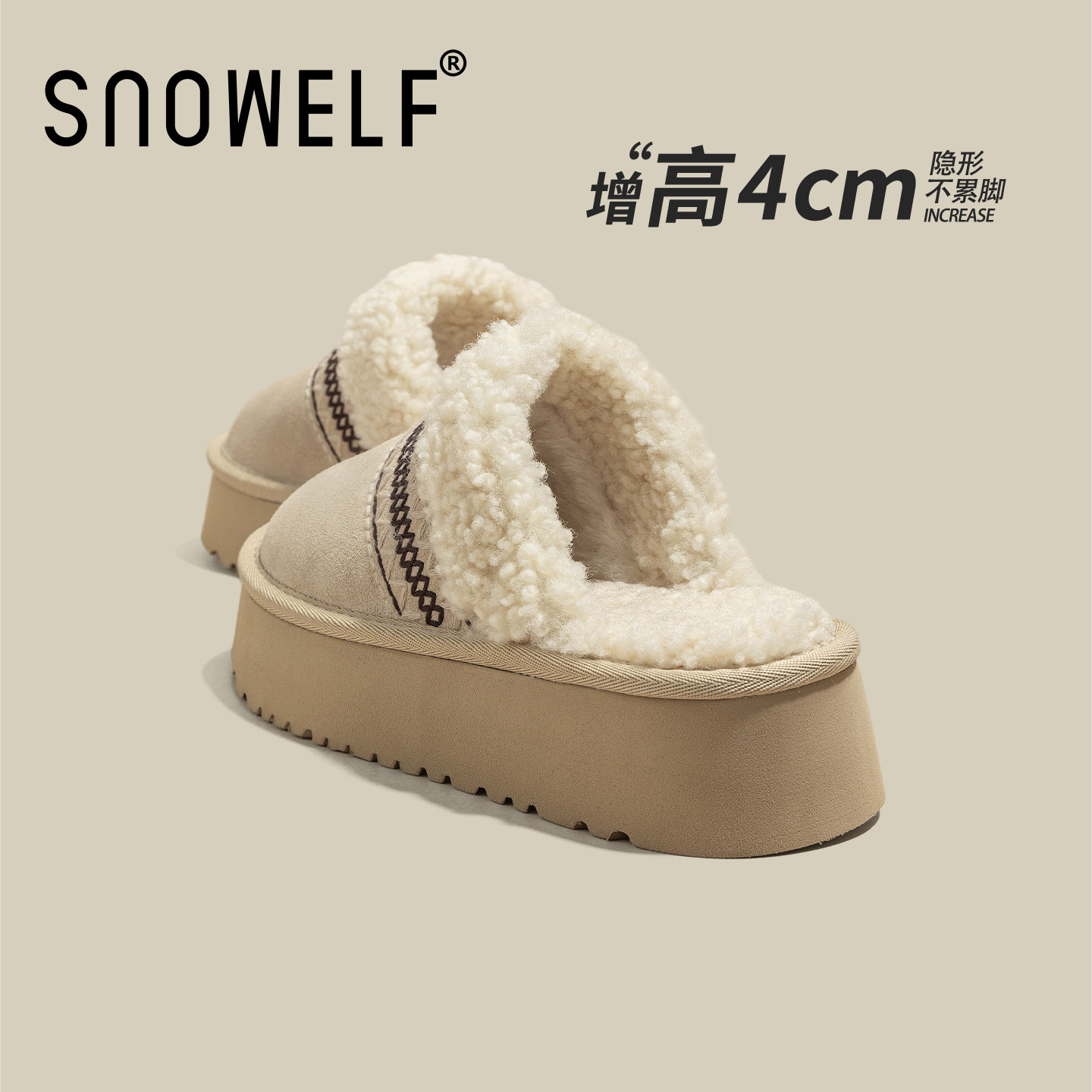 snowelf~小卷毛复古包头拖鞋
