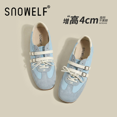 snowelf~真皮蓝色芭蕾单鞋