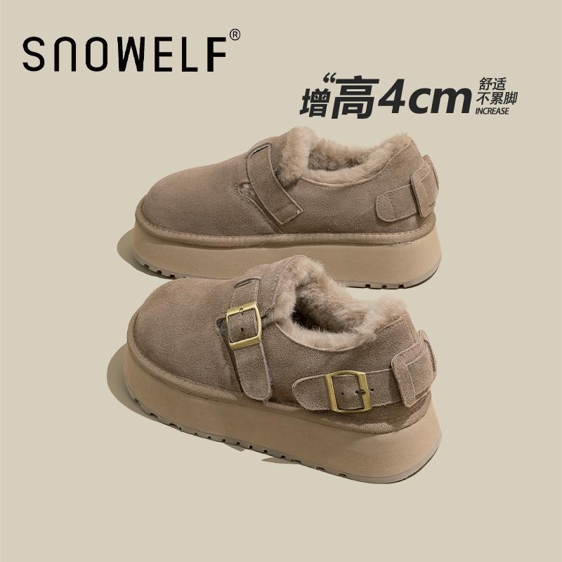 Snowelf2025厚底欧货真皮雪地靴