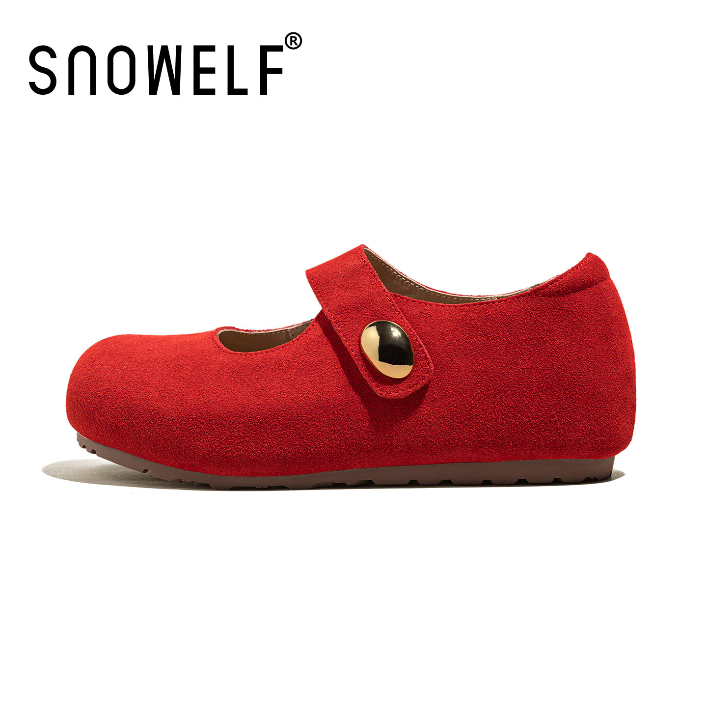 红色厚底勃肯鞋子女款2026春季新款玛丽珍女鞋全包单鞋百搭休闲鞋