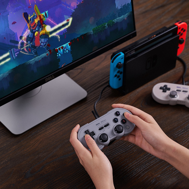 八位堂USB有线游戏手柄PC电脑Switch主机NS树莓派Steam带摇杆震动
