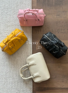 Twenty Three极简风头层牛皮波士顿小众设计单肩斜挎包