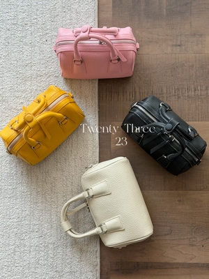 Twenty Three极简风头层牛皮波士顿小众设计单肩斜挎包