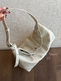 Twenty Three秋冬复古磨砂牛皮hobo包腋下包慵懒风单肩斜挎托特包
