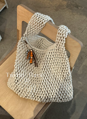 Twenty Three小众设计手工编织大容量慵懒感单肩托特包