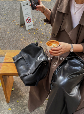 Twenty Three头层植鞣牛皮邮差包复古百搭单肩斜挎包通勤托特包