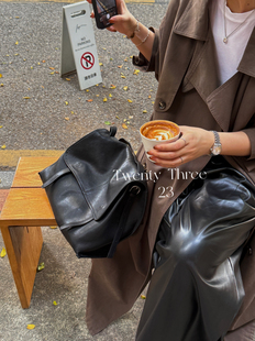 Twenty Three头层植鞣牛皮邮差包复古百搭单肩斜挎包通勤托特包