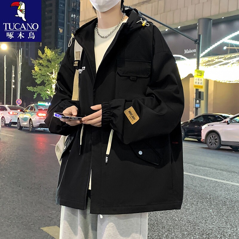 啄木鸟新款潮牌痞帅工装外套男