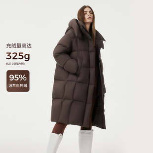 坦博尔冬布朗尼中长款95绒羽绒服女冬季新款加厚极寒外套