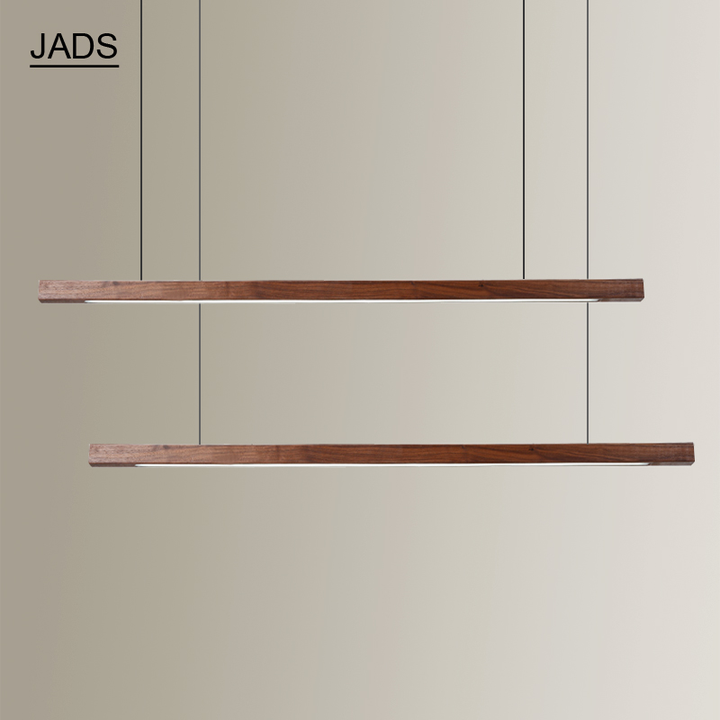 餐厅吧台茶室实木长条灯新中式