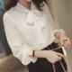 百搭宽松显瘦蝴蝶结上衣系带防晒雪纺衬衣 韩版 2026年春新款 白衬衫