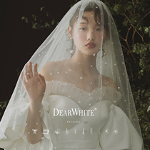 Dear white authentic cloud cherry 2019 new wedding dress Korean super long bridal headdress